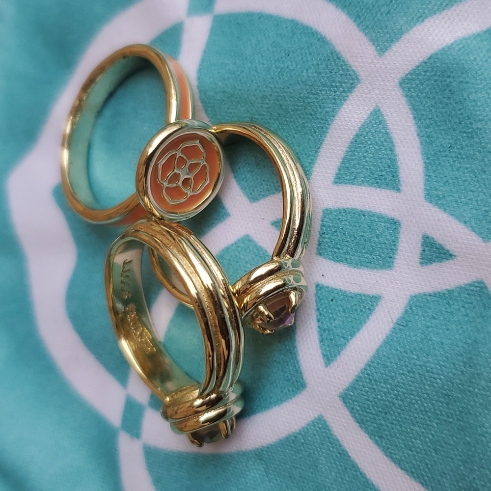 Kendra Scott Callie Stackable Rings Tangerine Iri… - image 3